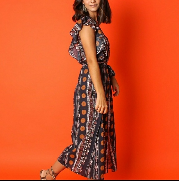 FREE SPIRIT MIDI DRESS|BOHO WRAP DRESS|MIDI DRESS - Picture 4 of 6